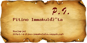 Pitino Immakuláta névjegykártya